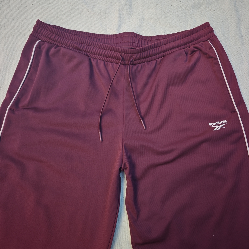 Reebok Identity Vector Tricot Track Pants Women’s XL Burgundy Athletic Joggers - Picture 4 of 5